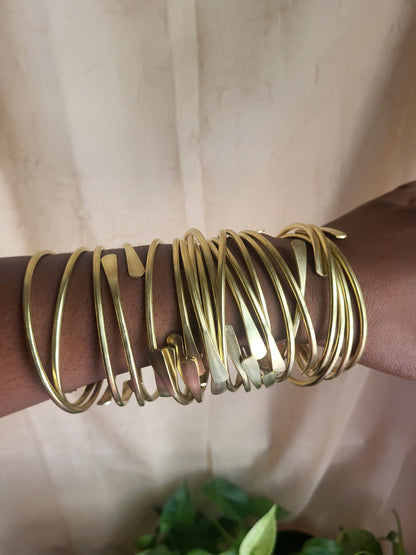 Raw Brass Coil Bangles