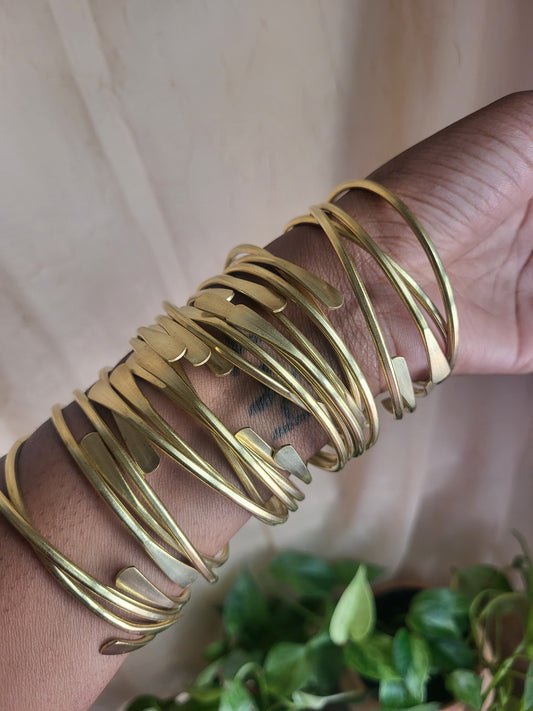 Raw Brass Coil Bangles