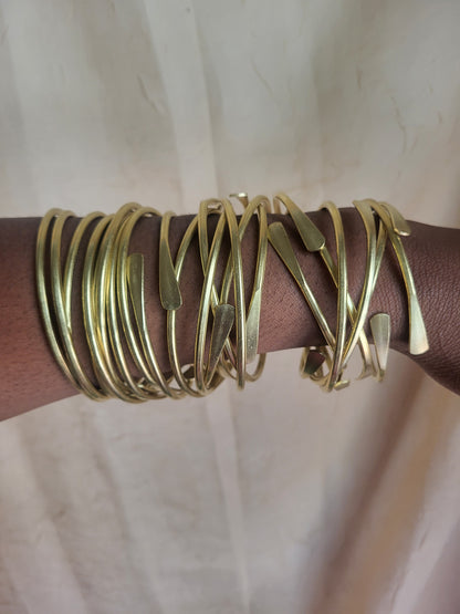 Raw Brass Coil Bangles