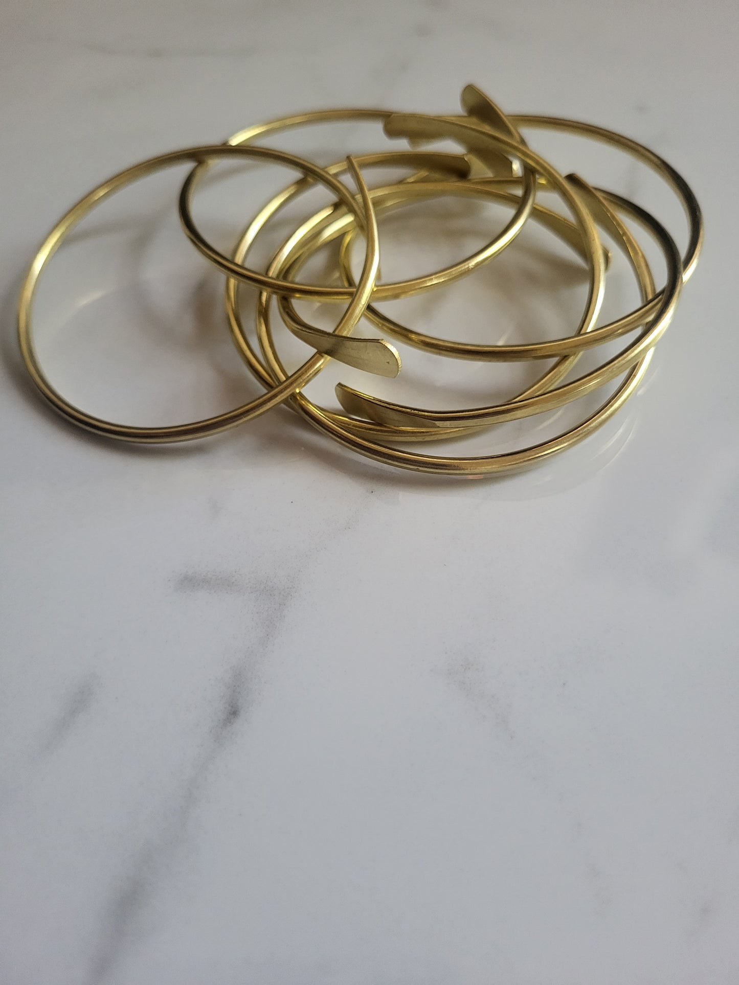 Raw Brass Coil Bangles