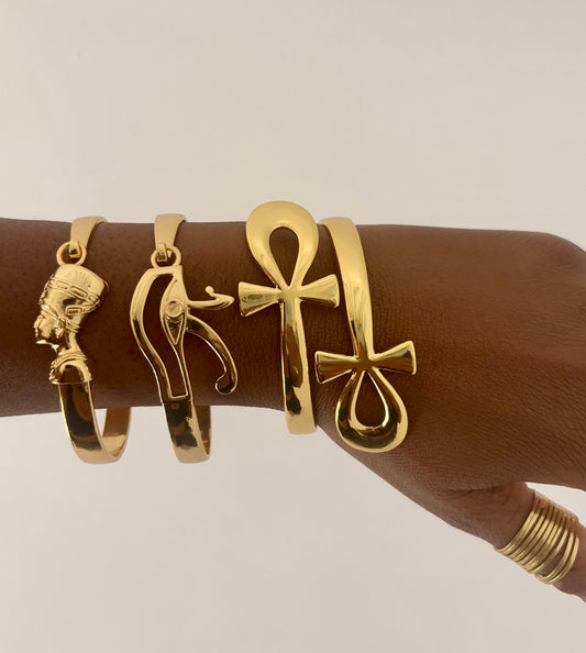 Ancient Goddess Egyptian Statement Bangles