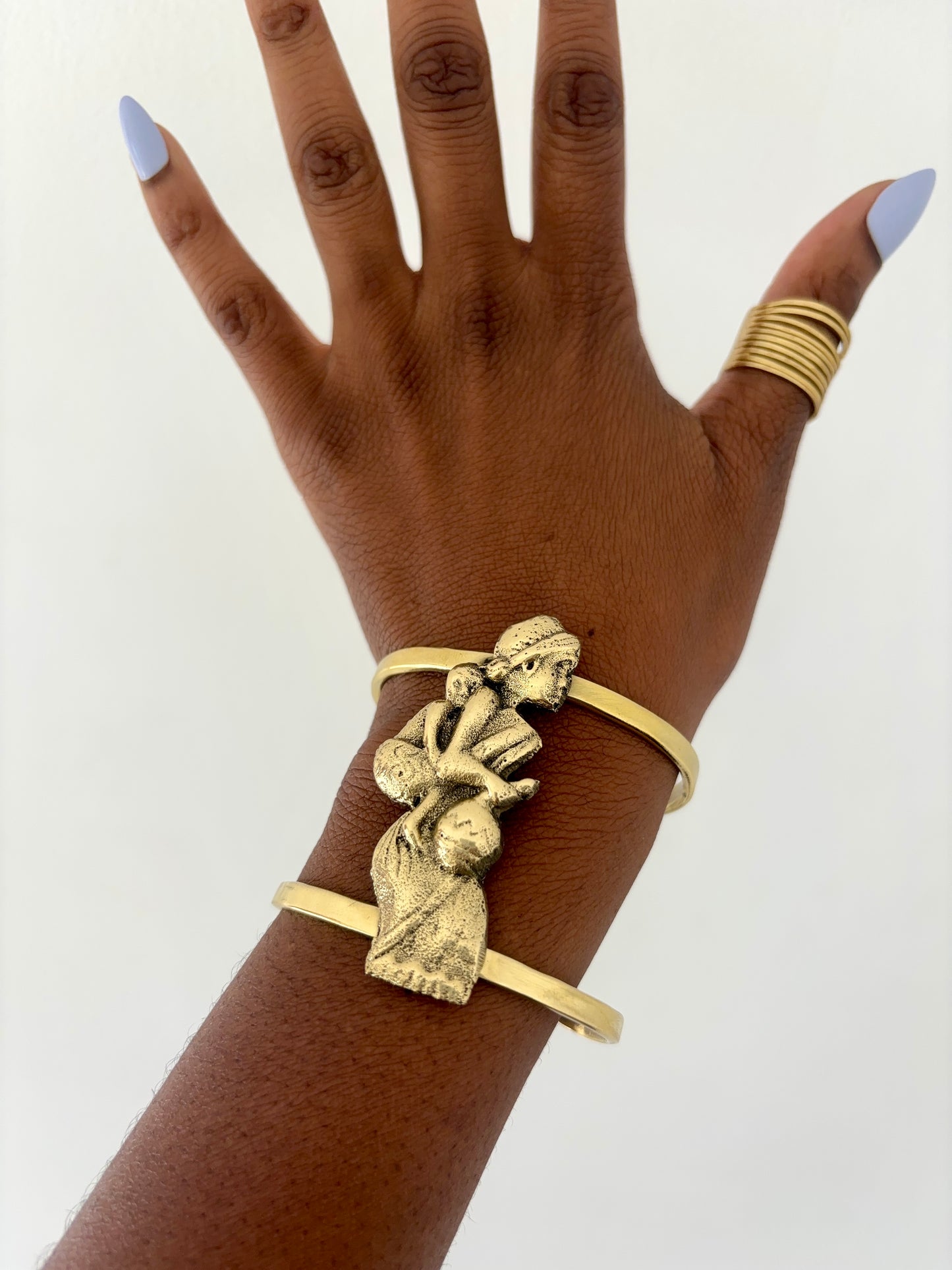 "Motherhood" Brass Cuff