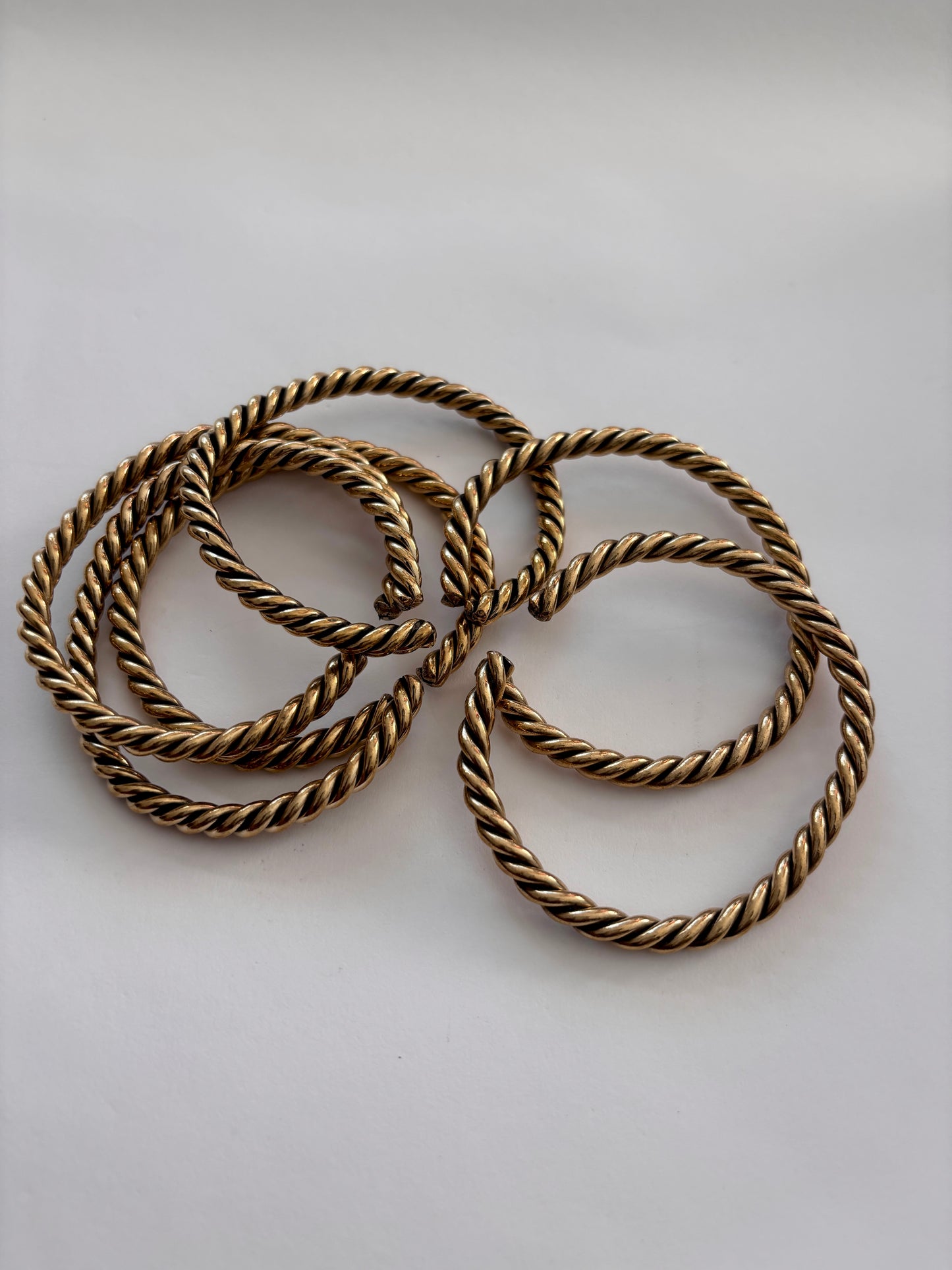 Brass Rope Bangles (Set of Five)