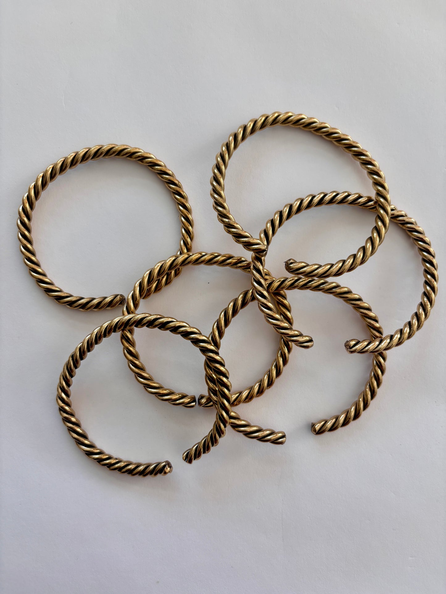 Brass Rope Bangles (Set of Five)