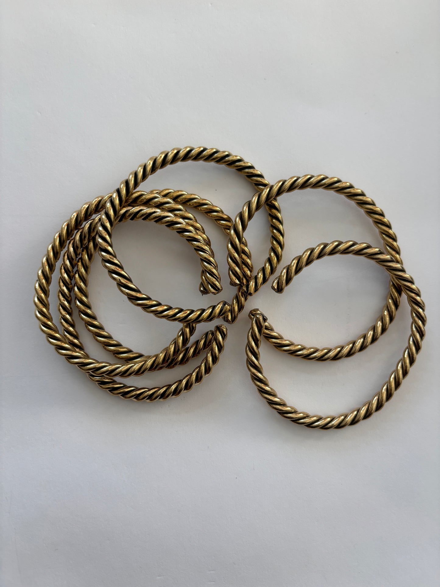 Brass Rope Bangles (Set of Five)