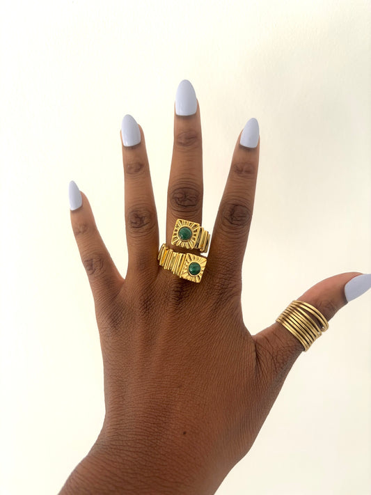 Sun Goddess Geometric Statement Ring