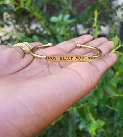 "Trust Black Women" Brass Bangle