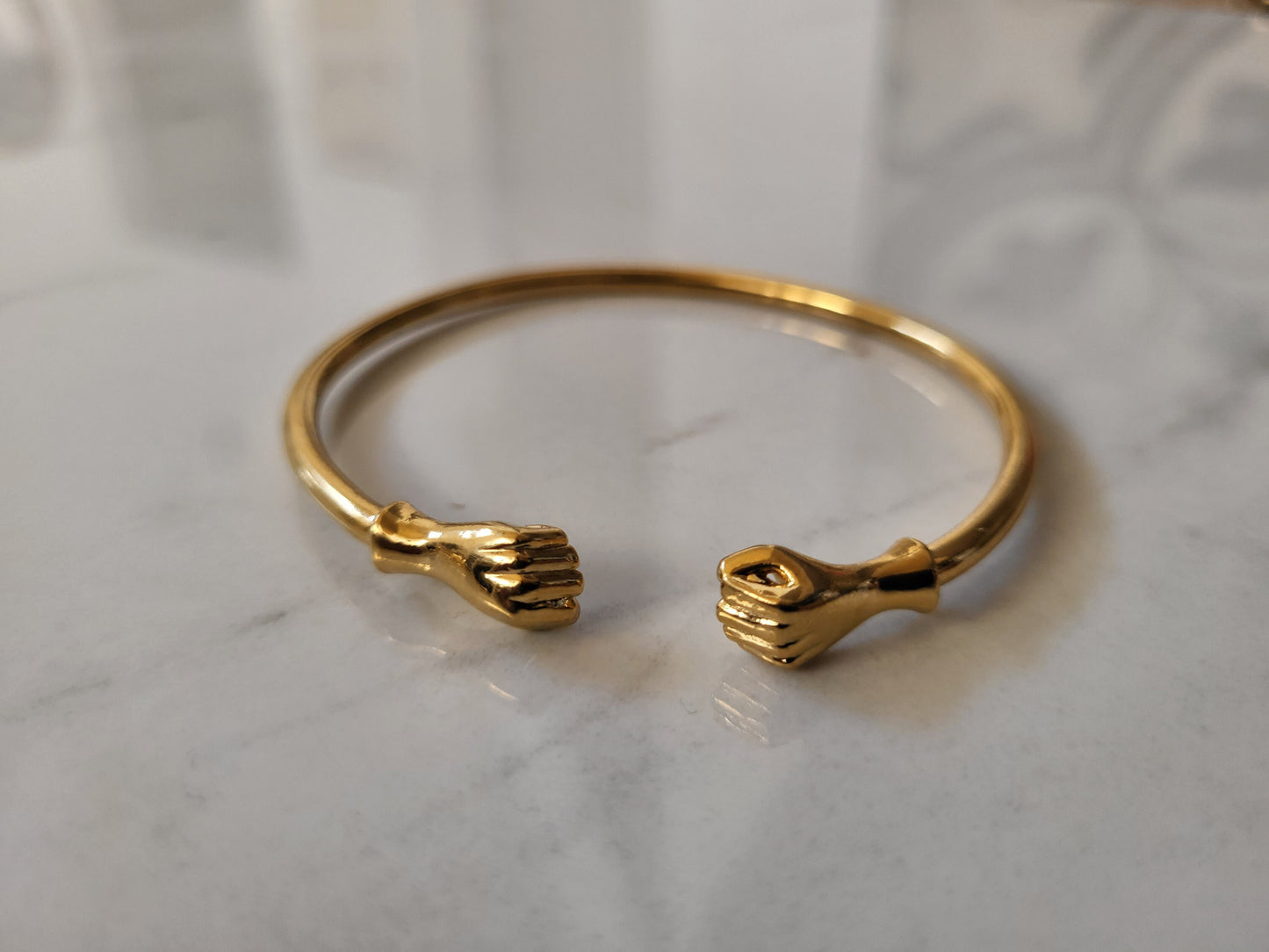 West Indian 18k Gold Plated Fist Bangle