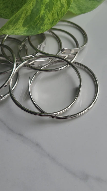 Silver Brass Coil Bangles