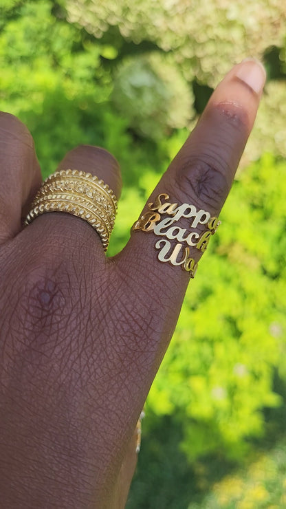 Support Black Women Gold Plated Ring