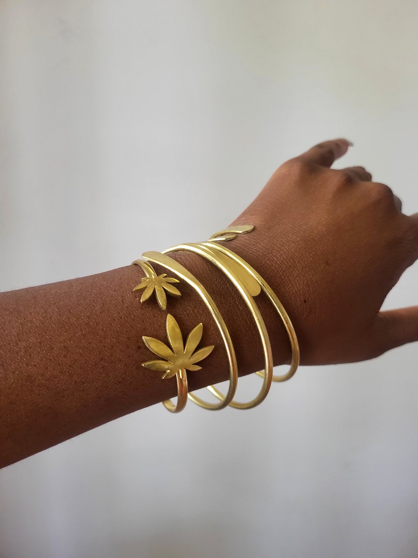 Mama Ganja Brass Bangle Set