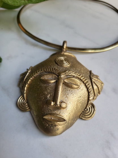 Tribal Mask Brass Choker