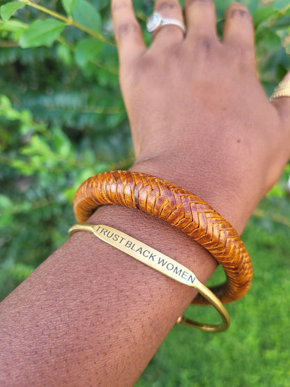 "Trust Black Women" Brass Bangle