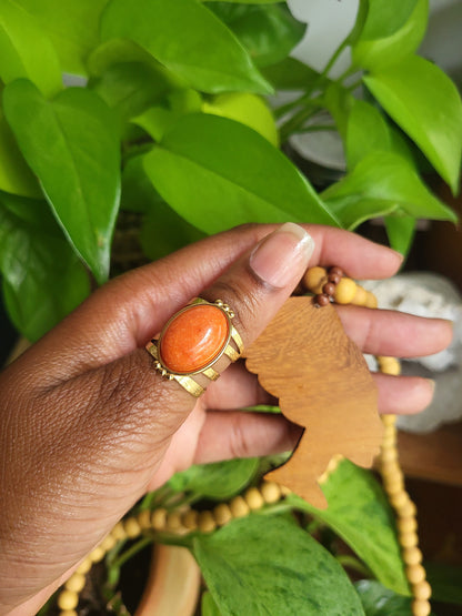 Orange Moon Bohemian Ring