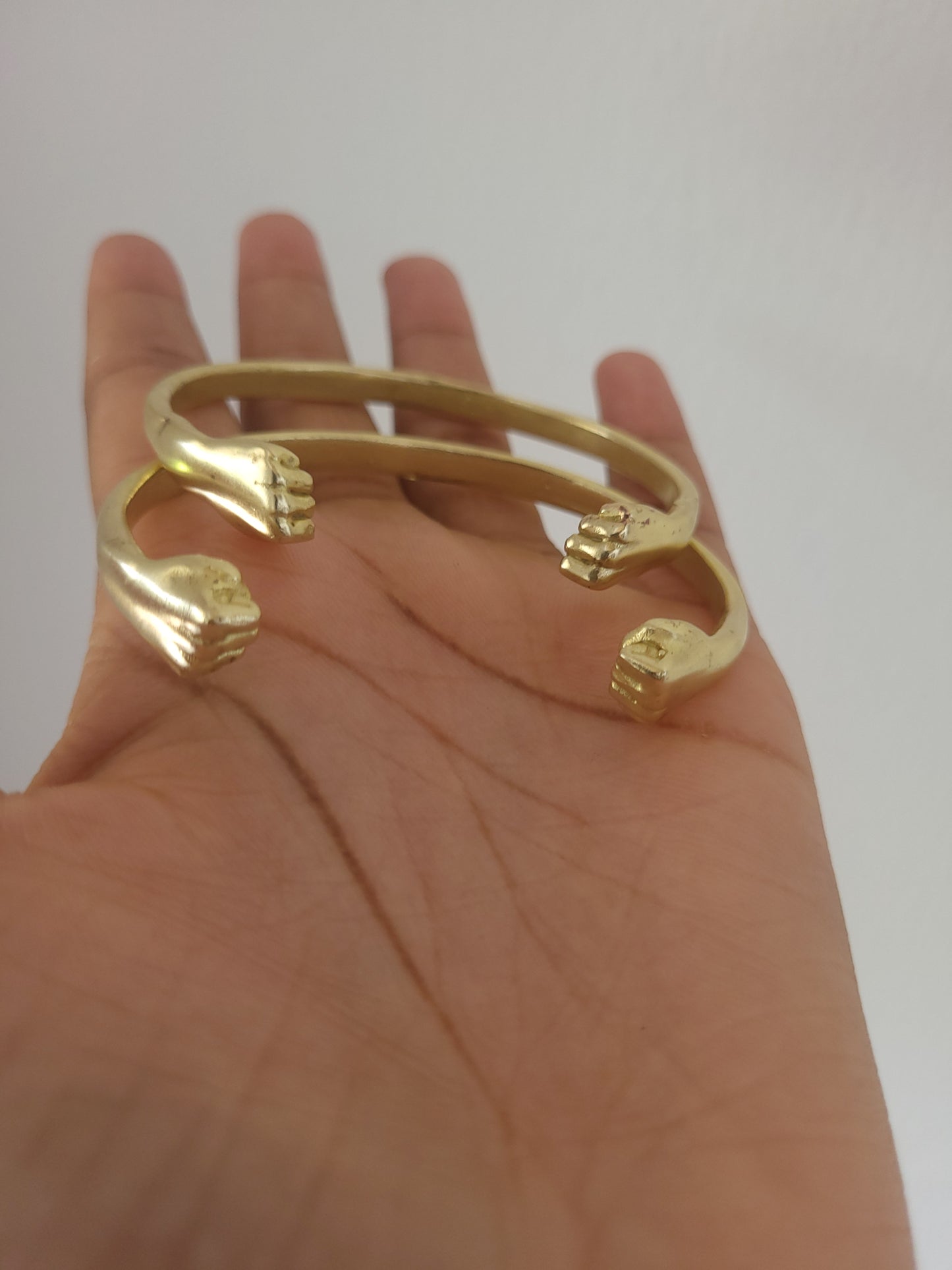 Brass West Indian Fist Bangle Set