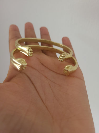 Brass West Indian Fist Bangle Set