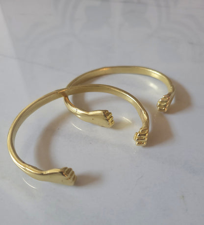 Brass West Indian Fist Bangle Set