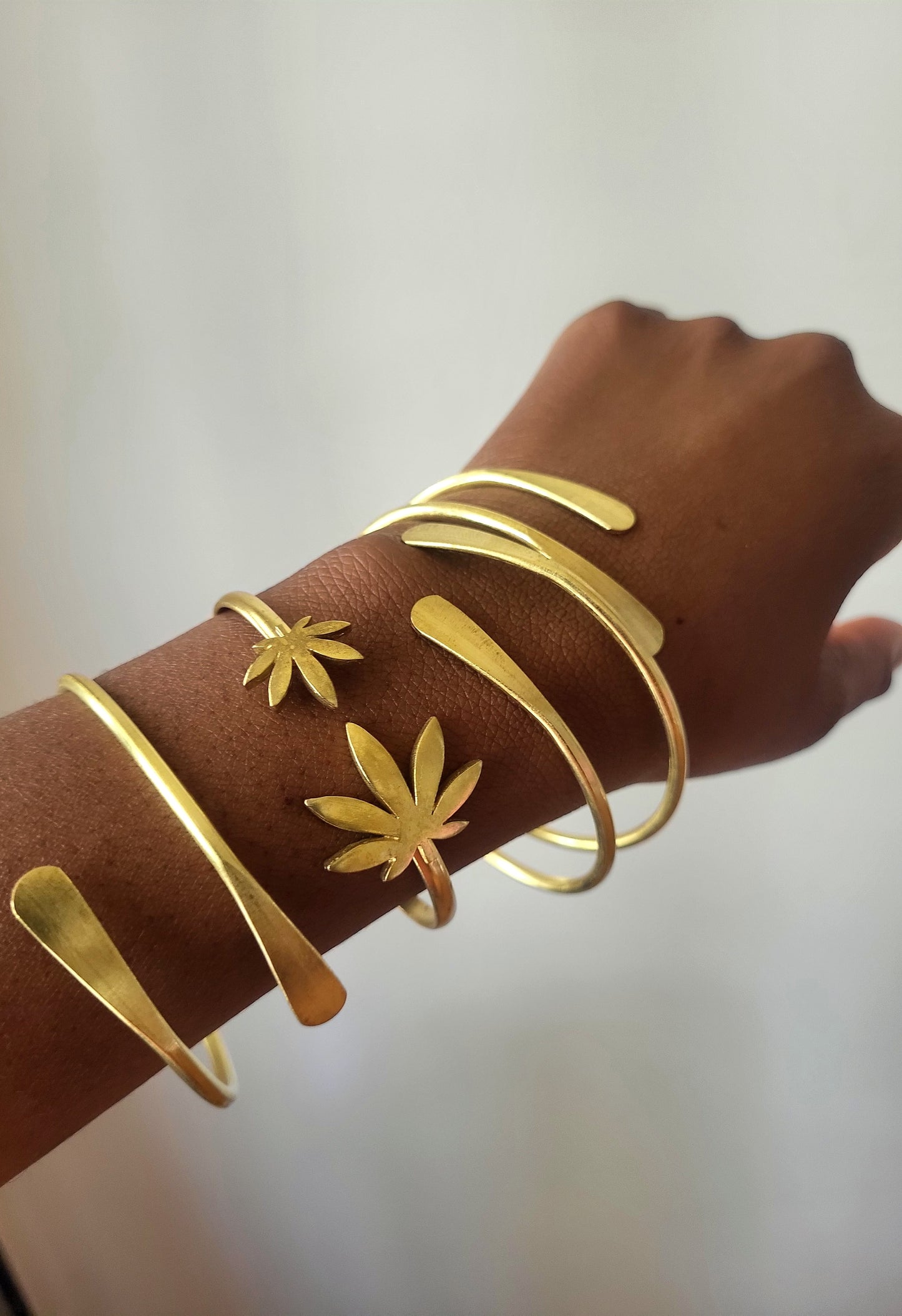 Mama Ganja Brass Bangle Set