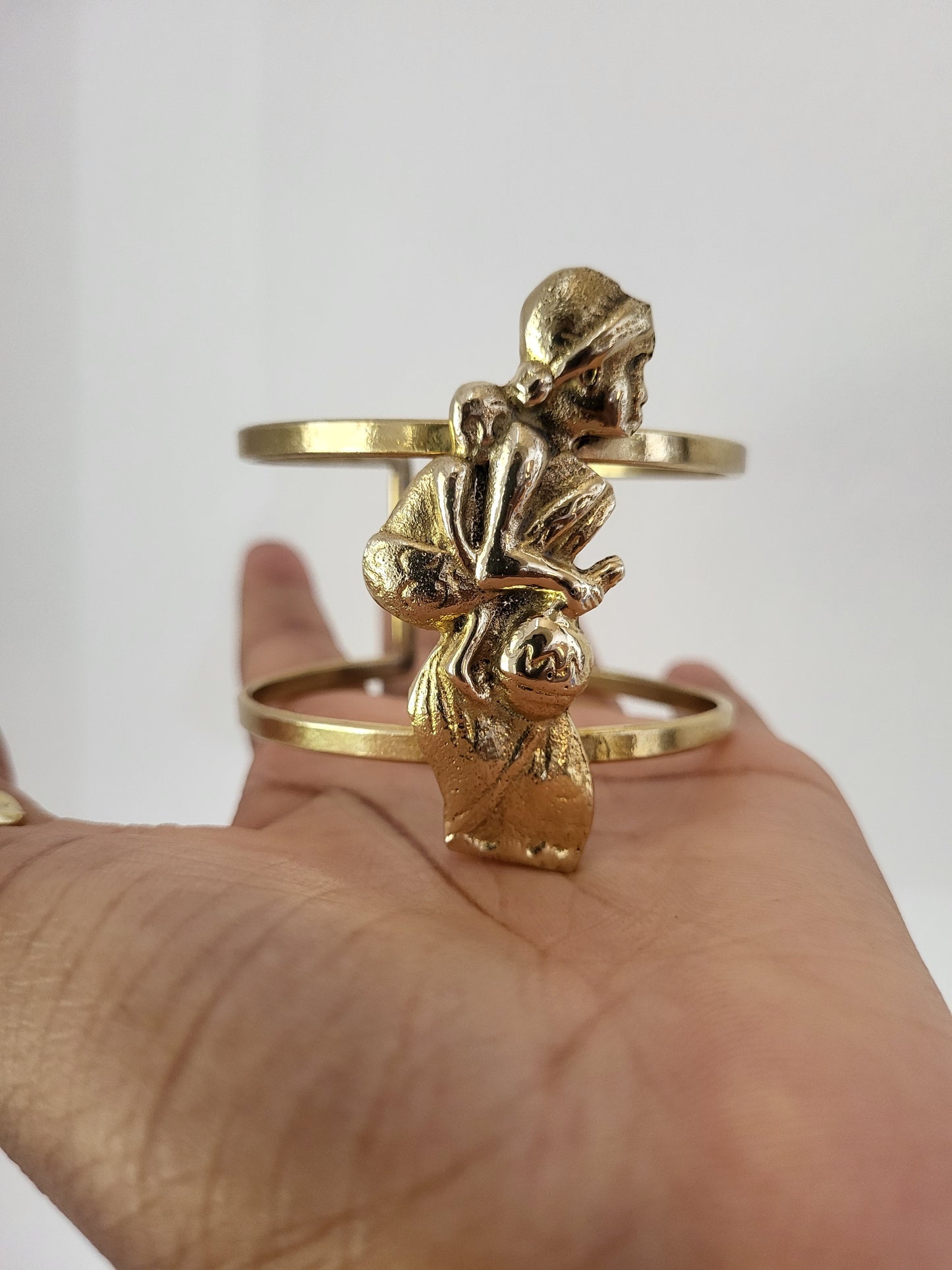 "Motherhood" Brass Cuff