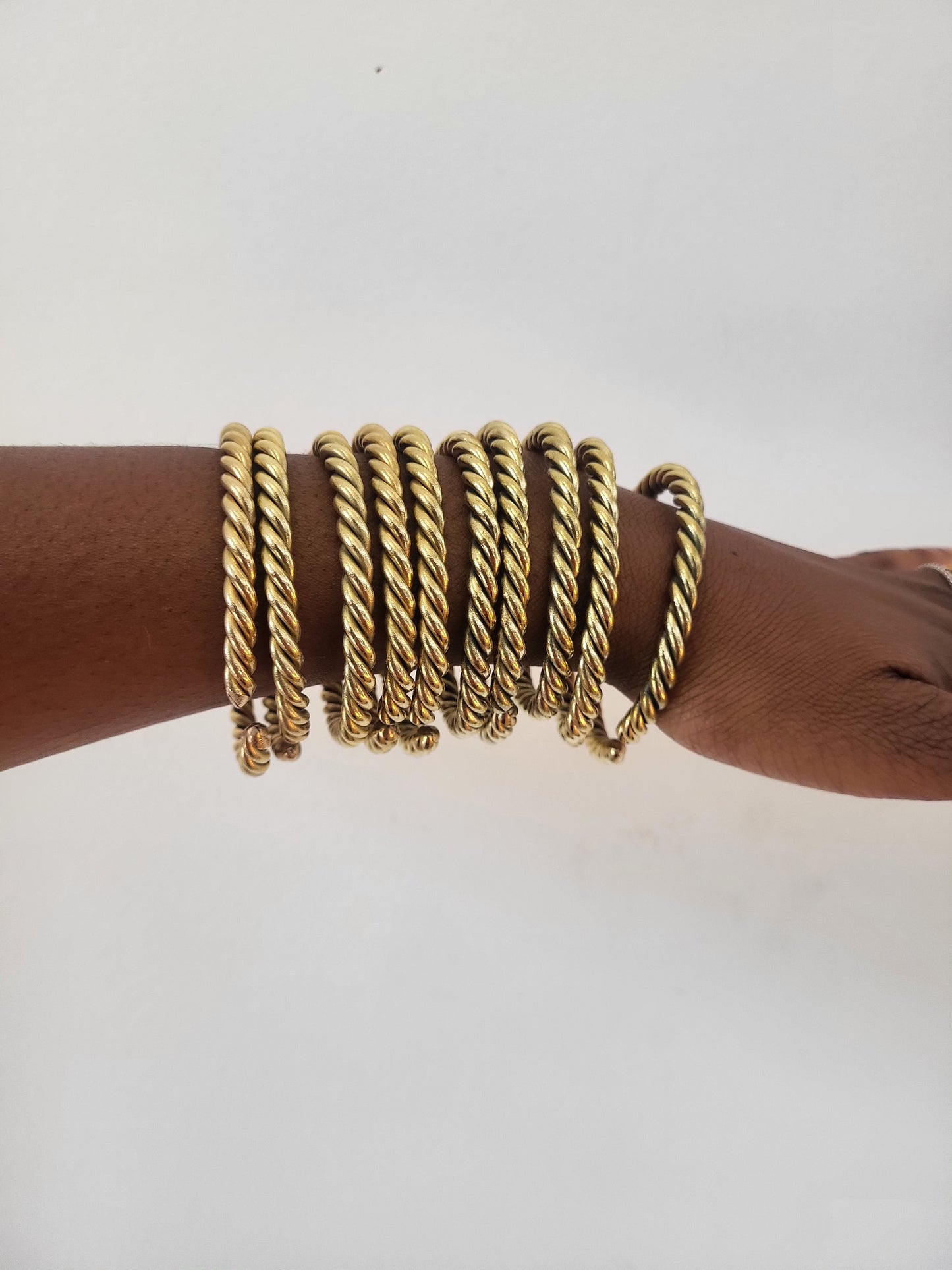 Brass Rope Bangles (Set of Five)