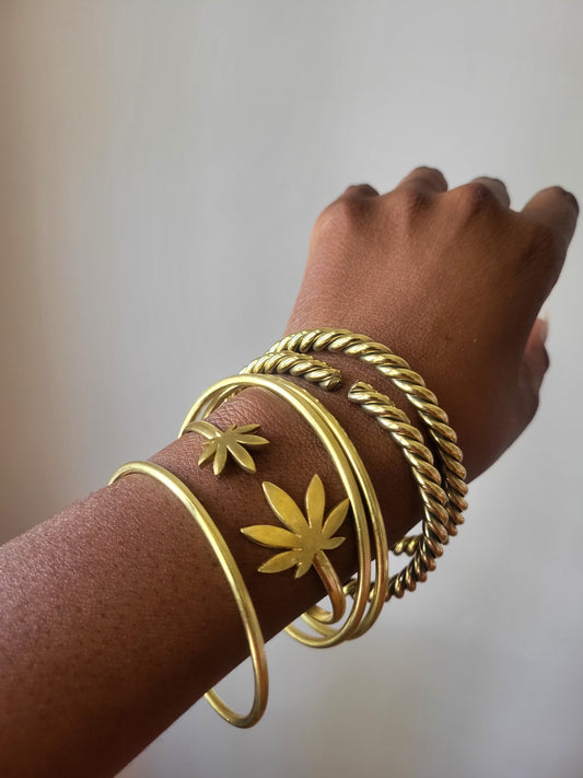 Mama Ganja Supreme Brass Bangle Set