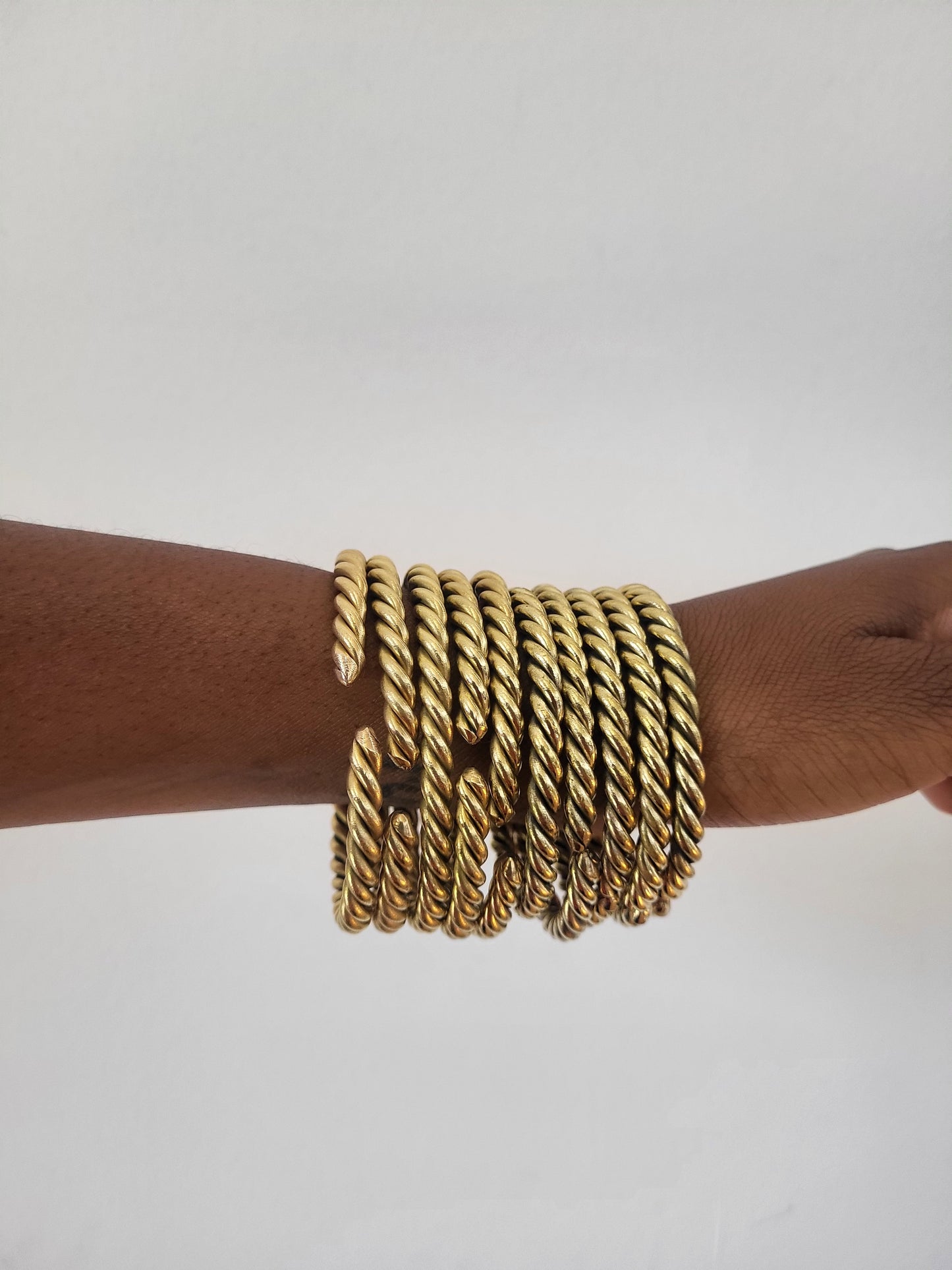 Brass Rope Bangles (Set of Five)