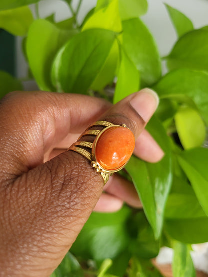 Orange Moon Bohemian Ring