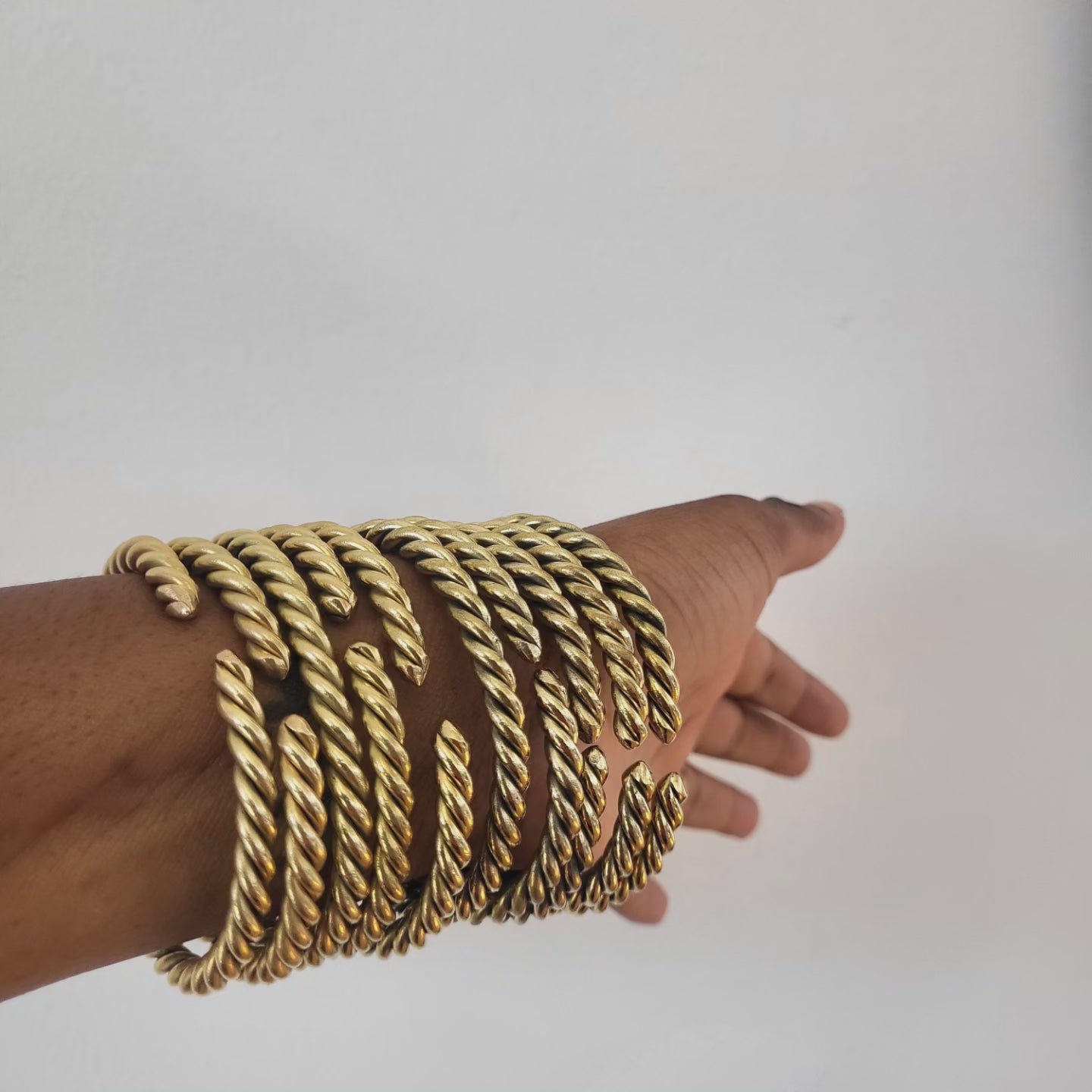 Brass Rope Bangles (Set of Five)