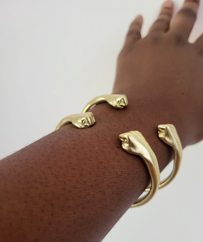 Brass West Indian Fist Bangle Set