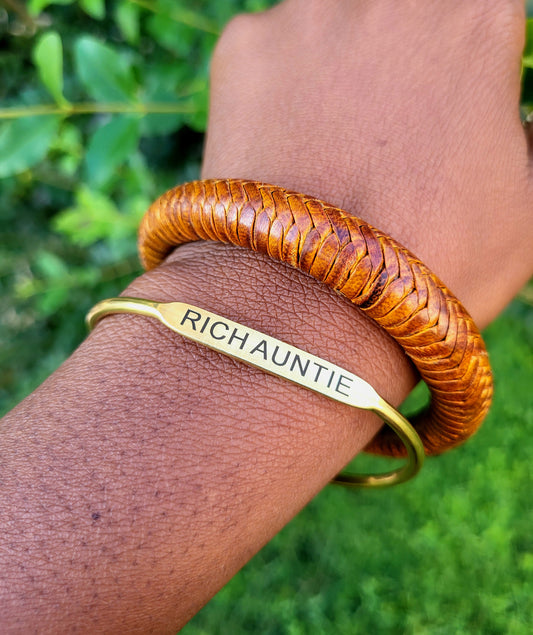 “Rich Auntie”Brass Bangle