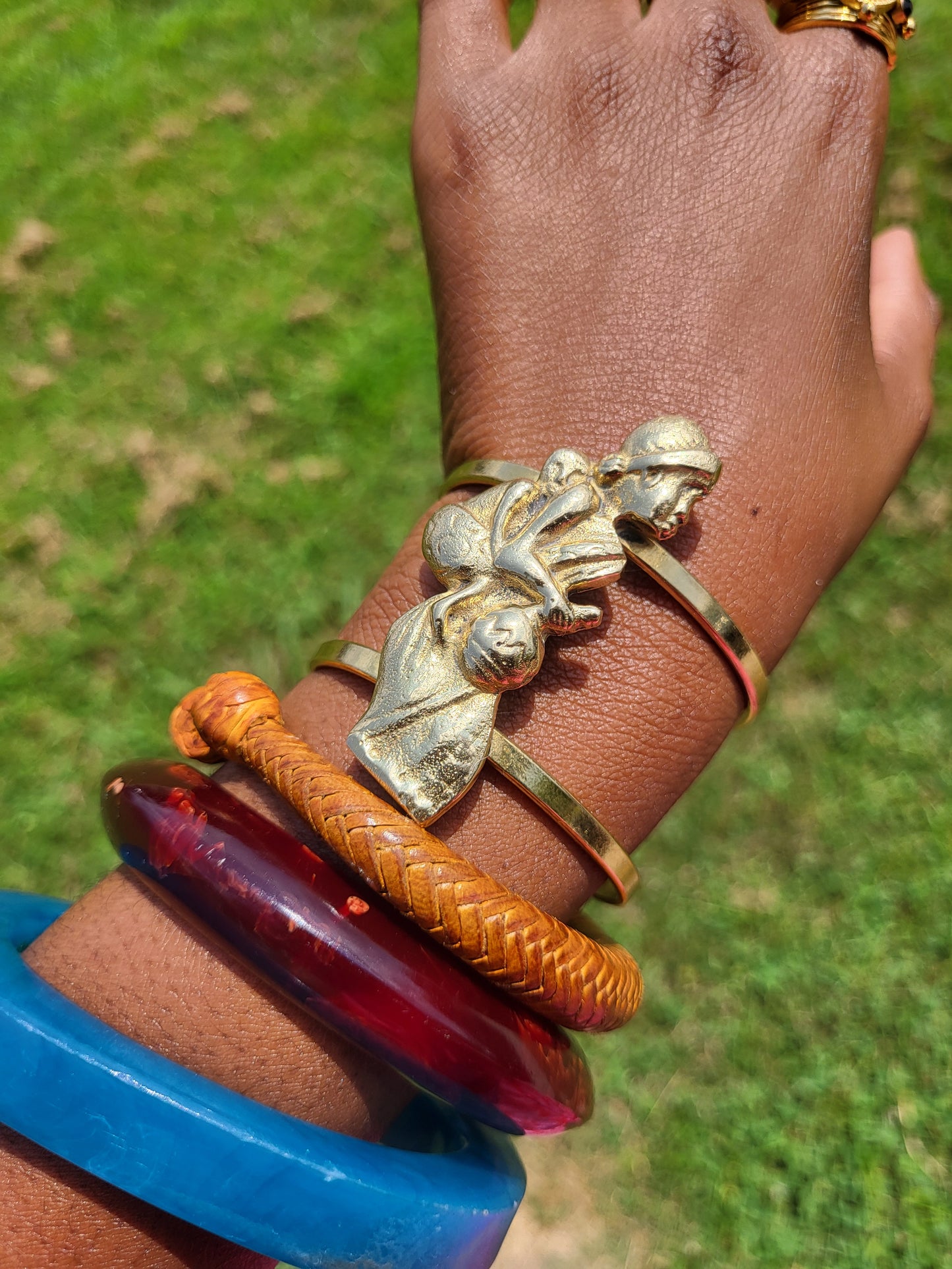 "Motherhood" Brass Cuff