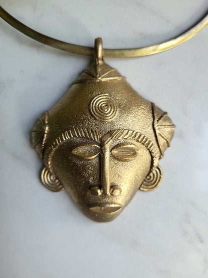 Tribal Mask Brass Choker