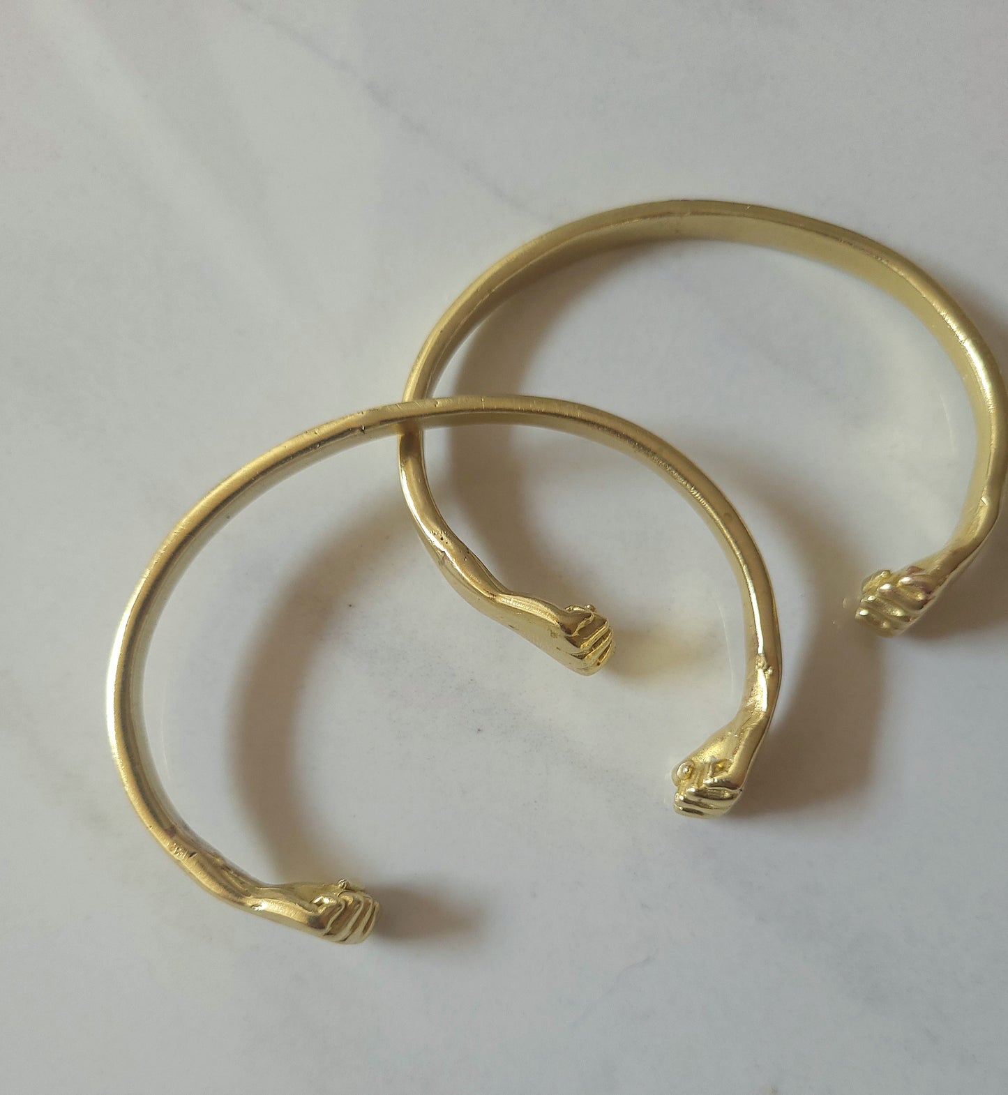 Brass West Indian Fist Bangle Set