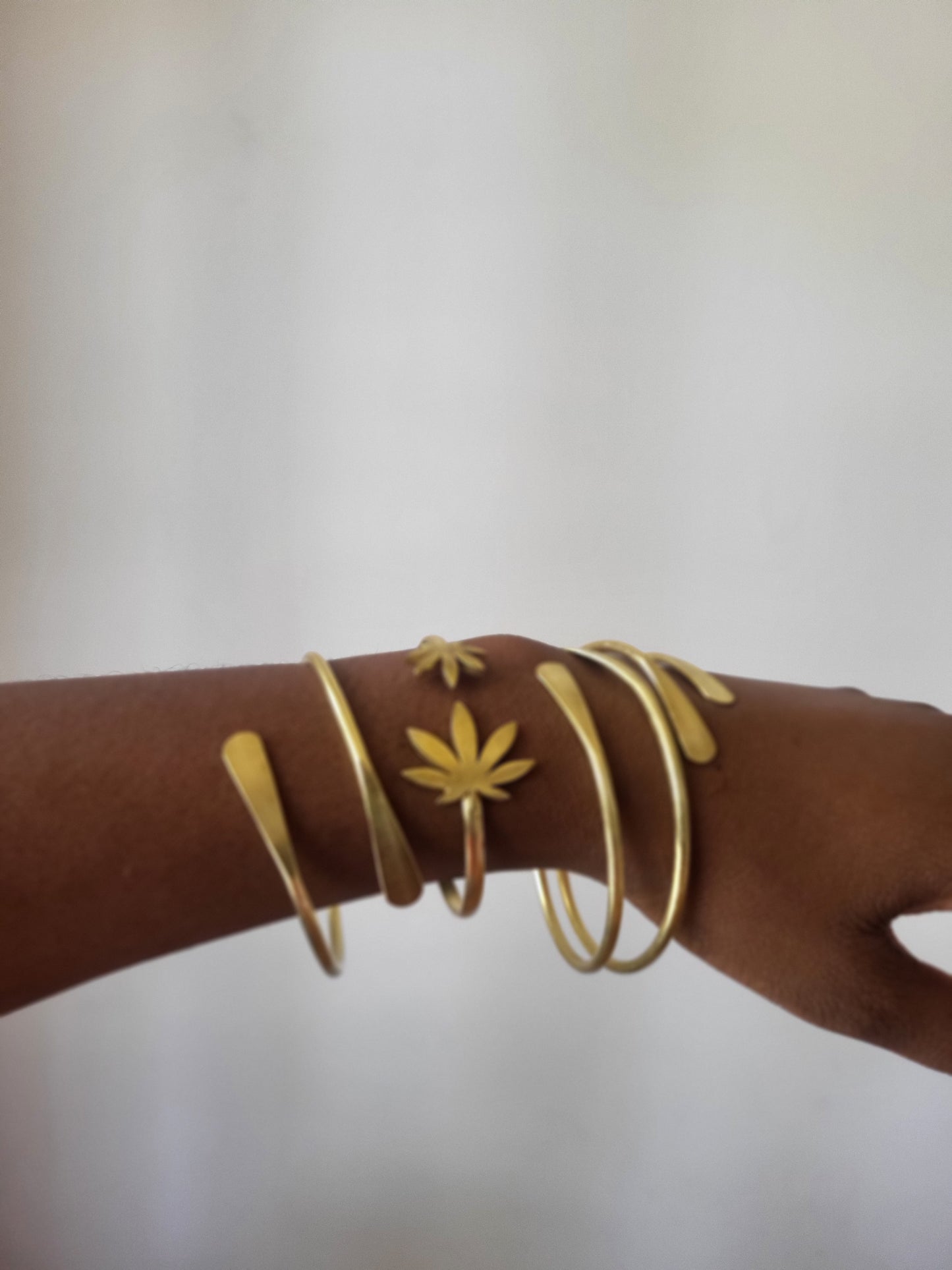 Mama Ganja Brass Bangle Set