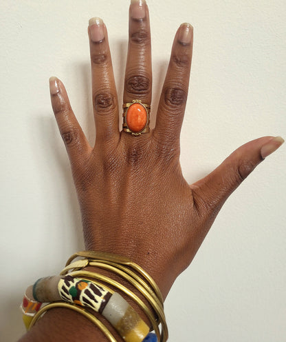 Orange Moon Bohemian Ring