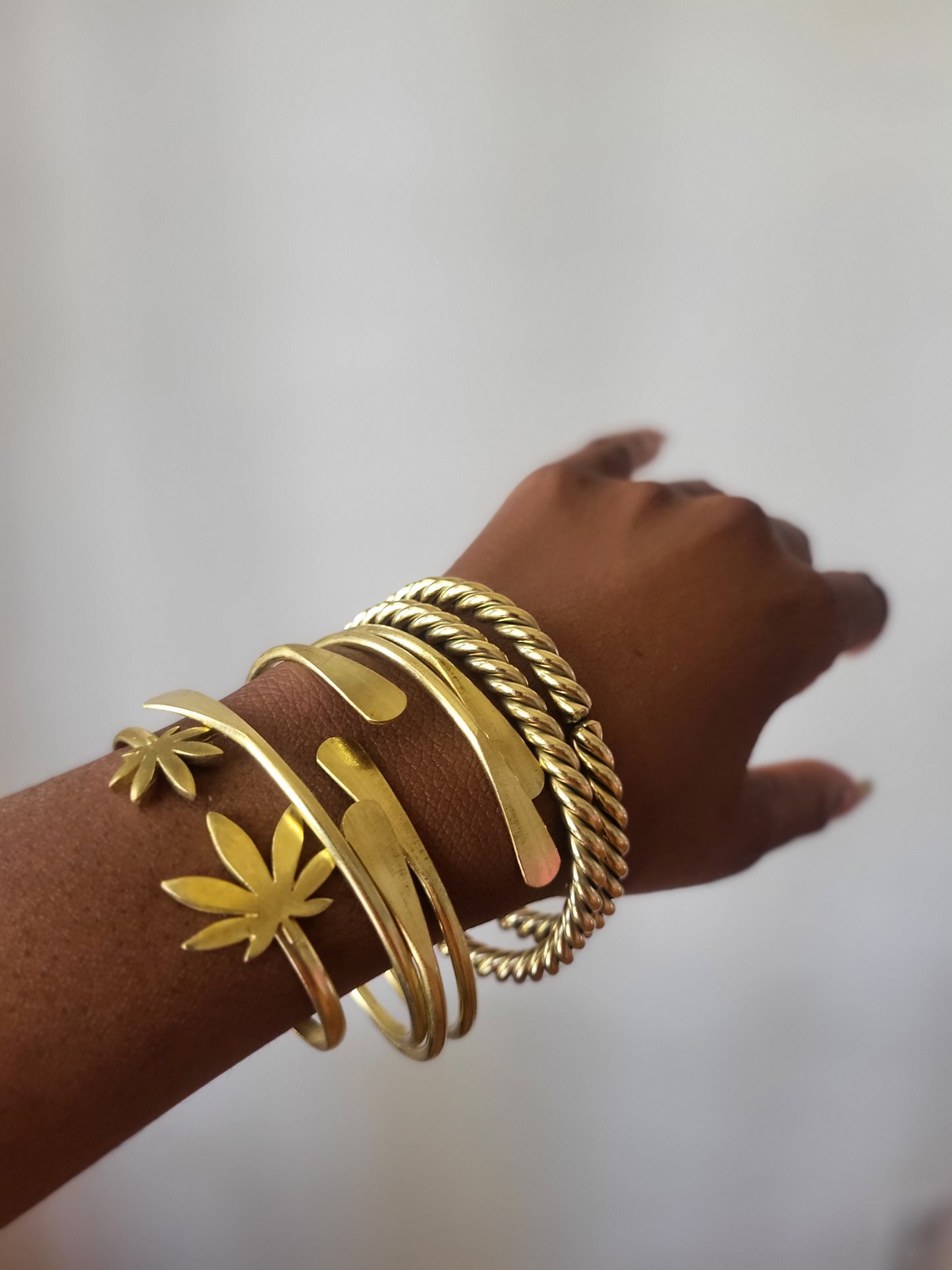 Mama Ganja Supreme Brass Bangle Set