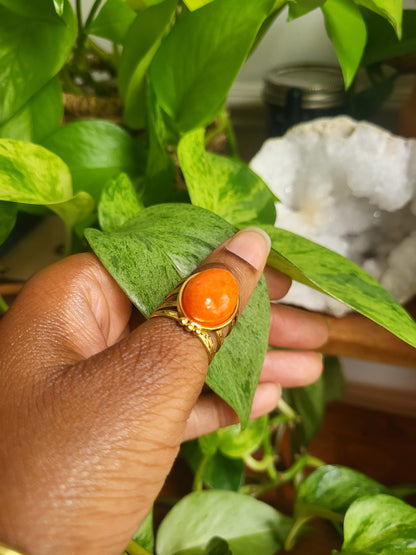 Orange Moon Bohemian Ring