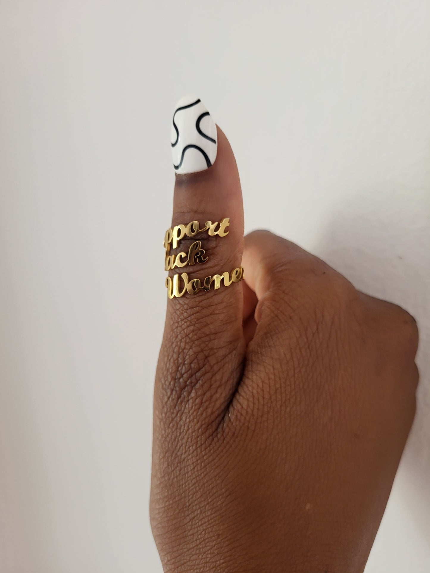 Support Black Women Gold Plated Ring