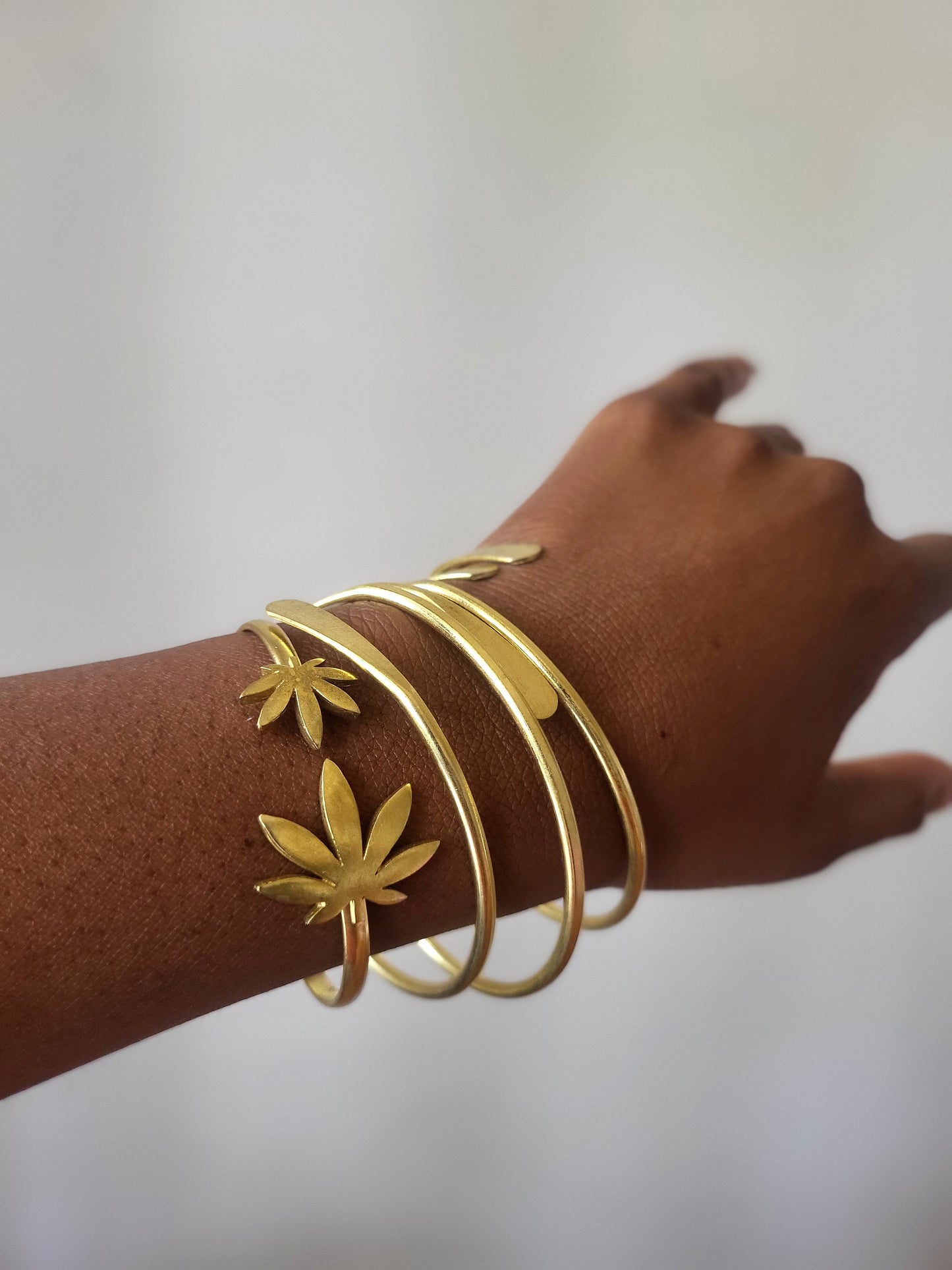 Mama Ganja Brass Bangle Set