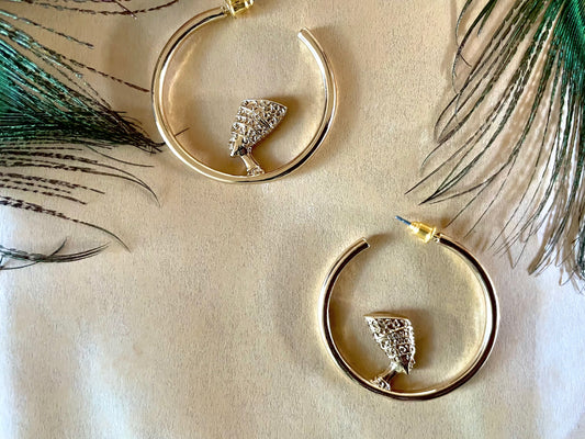 18k Gold Nefertiti Hoops